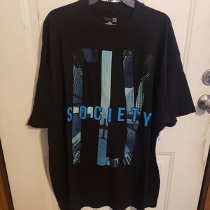 Fly Society Black Short Sleeve Shirt Men's 3XL